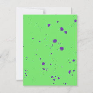 Neon Grönt Lila Splotches Vykort
