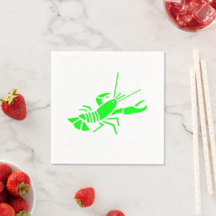 Neon grönt lobster modern roligt kusten pappersservett