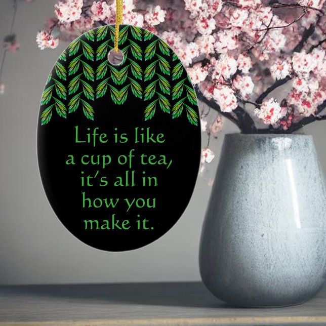 Neon grönt lövs - fractal konst, irish say, julgransprydnad keramik (Skapare uppladdad)