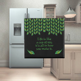 Neon grönt lövs - fractal konst, irish say, magnet