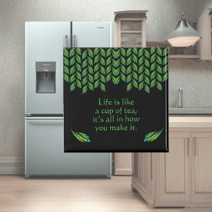 Neon grönt lövs - fractal konst, irish say, magnet