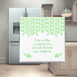 Neon grönt lövs - fractal konst, irish say, magnet