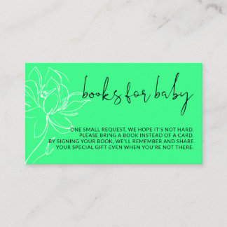 Neon Grönt Modern bokar begär en enkel babydusch Tilläggskort