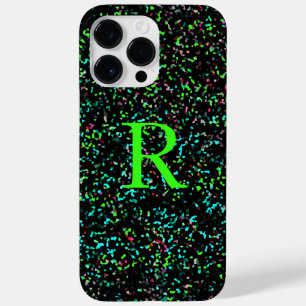 Neon Grönt Monogram Glitter Mönster Anpassningsbar