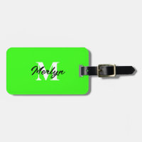 Neon Grönt Monogram Inledande anpassat namn Bright