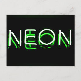 NEON - Grönt Neon-tecken Vykort
