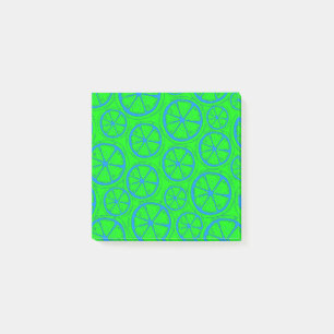 Neon Grönt och Blue Lemon Retro Vår & Summer Post-it Block