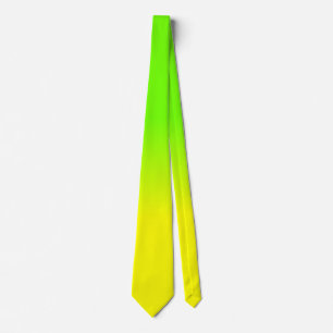 Neon Grönt och Neon Gult Ombré Skugga Färg tona Slips