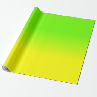 Neon Grönt och Neon Gult Ombré Sugg Färg Tona Presentpapper