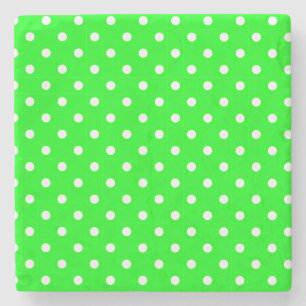 Neon Grönt och Vita Polka dots Square Underlägg