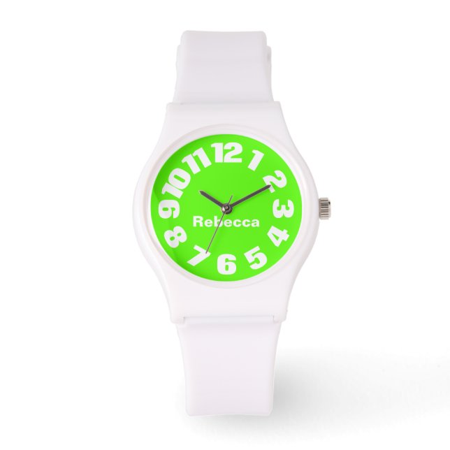 Neon Grönt Personlig Women's Watch Armbandsur (Framsida)