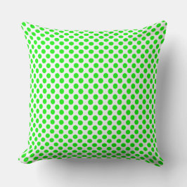Neon Grönt Polka /dotsThrow Pillow Kudde