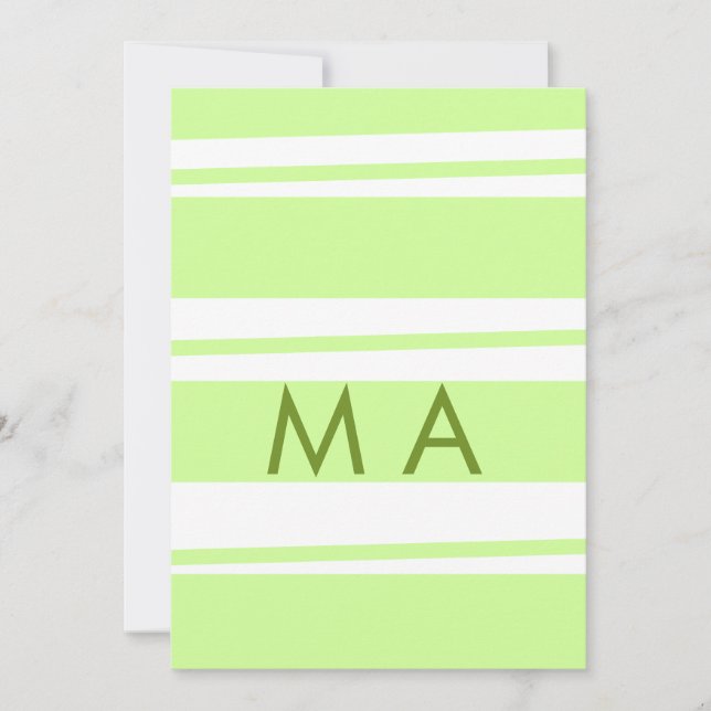 Neon grönt rand grekiska mönster brev monogram julkort (Framsida)