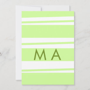 Neon grönt rand grekiska mönster brev monogram julkort