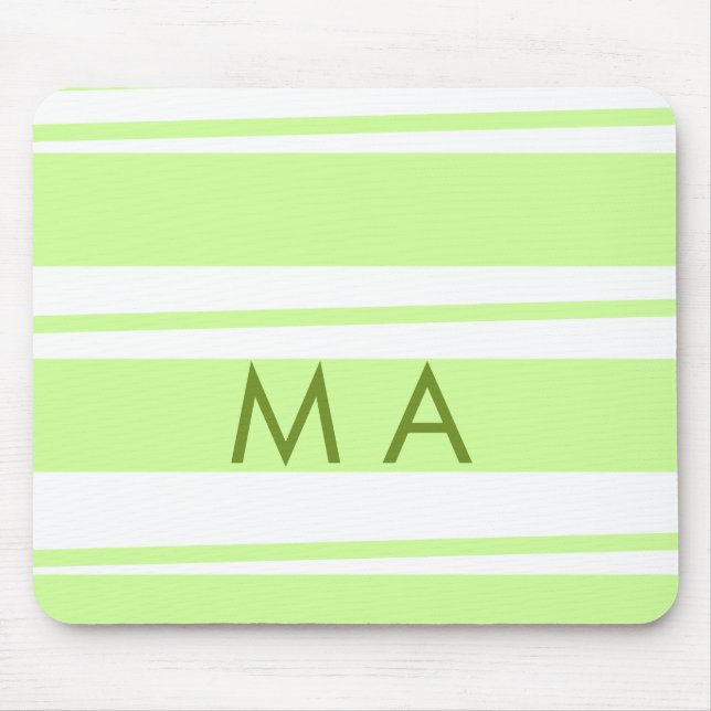 Neon grönt rand grekiska mönster brev monogram musmatta (Framsidan)