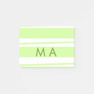 Neon grönt rand grekiska mönster brev monogram post-it block
