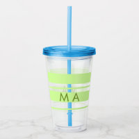 Neon grönt rand grekiska mönster brev monogram
