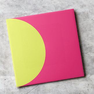 Neon Grönt Rosa Retro Halv Circle Abstrakt av Mod Kakelplatta