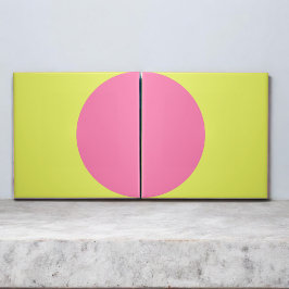 Neon Grönt Rosa Retro Halv Circle Abstrakt av Mod  Kakelplatta