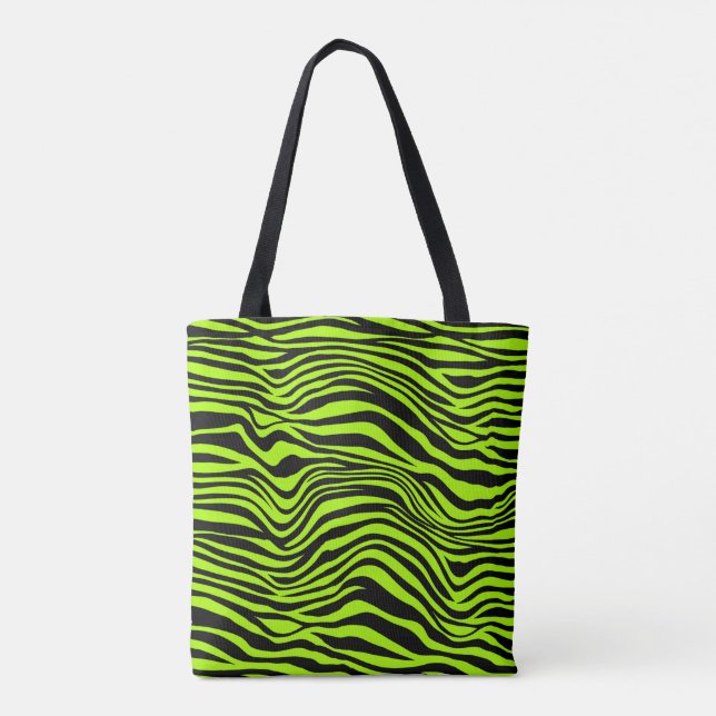 Neon Grönt Safari Tote Tygkasse (Baksida)