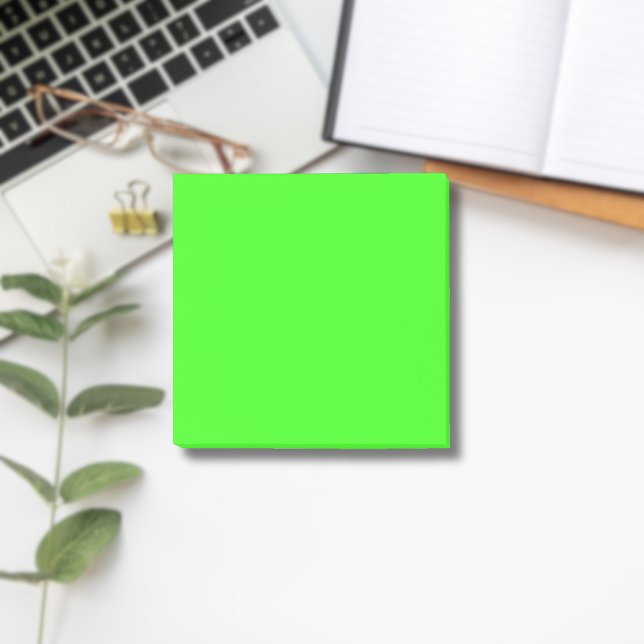 Neon Grönt Solid Färg | Klassisk Post-it Block (Skapare uppladdad)