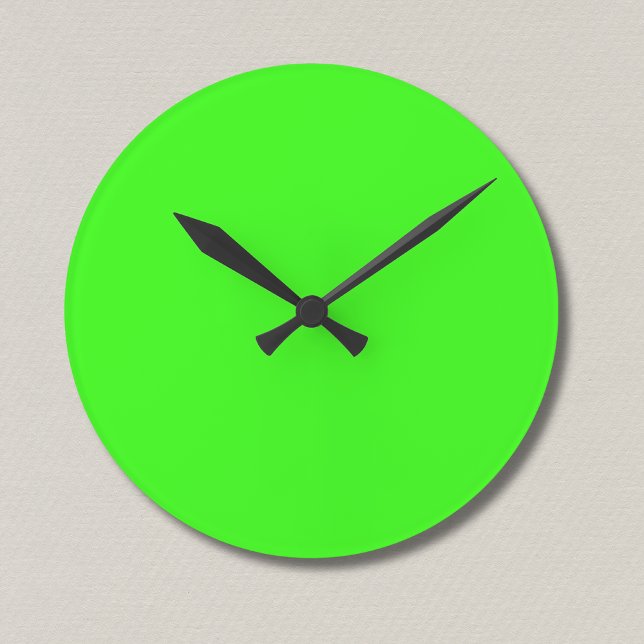 Neon Grönt Solid Färg | Klassisk Rund Klocka (Skapare uppladdad)