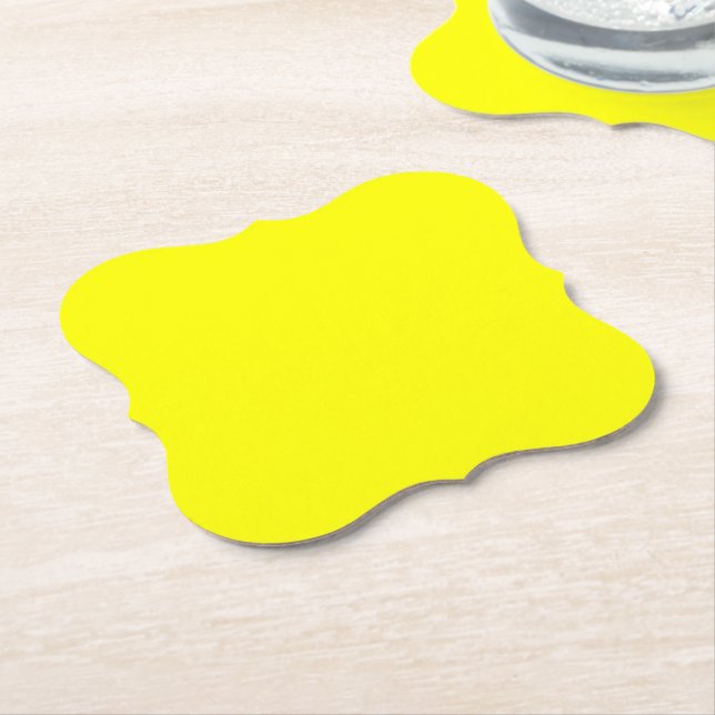 Neon Grönt Solid Färg | Klassisk Underlägg Papper (Vinklad)