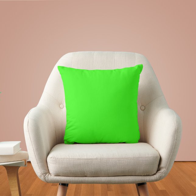 Neon Grönt Solid Färg Kudde (Skapare uppladdad)