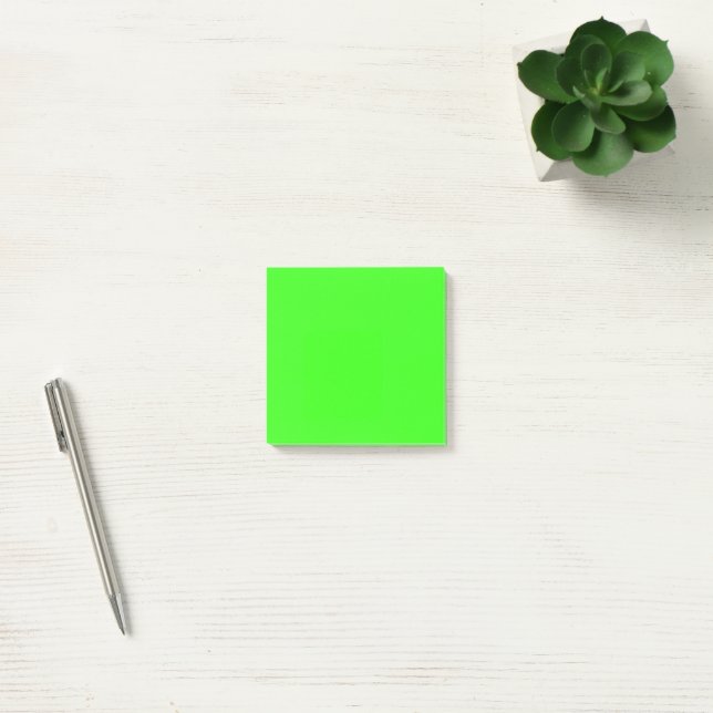 Neon Grönt Solid Färg Post-it Block (Kontor)