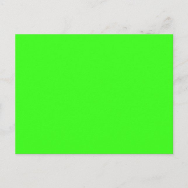Neon Grönt Solid Färg Vykort (Framsida)