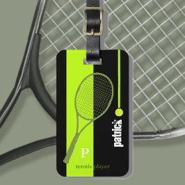 Neon Grönt Sport Tennis personlig Bagagebricka