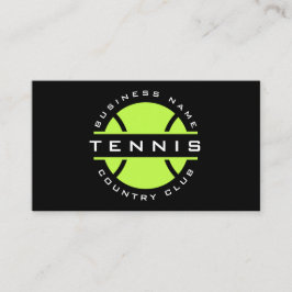 Neon Grönt Tennis Klubb Logotyp Modern Social Medi Visitkort