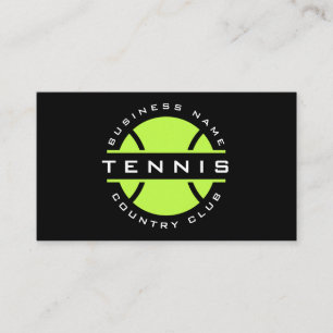 Neon Grönt Tennis Klubb Logotyp Modern Social Medi Visitkort