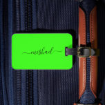 Neon Grönt Typografi, anpassa Bagagebricka<br><div class="desc">Vi presenterar vår eleganta Personlig av Neon Grönt Luggage Tag, där det pulserande färg möter personlig stil i ett restillbehör som fångar öga. Designad med en slående bakgrund i grönten, tillför den här bagagetaggen ett vidlyftigt klister till din resesensemble samtidigt som du ser till att ditt bagage syns i folkmassan....</div>