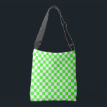 Neon Grönt White Checkerboard-Vintage Axelväska<br><div class="desc">Neon Grönt och White Checkerboard-Vintage</div>