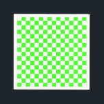 Neon Grönt White Checkerboard-Vintage Pappersservett<br><div class="desc">Neon Grönt och White Checkerboard | VINTAGE | Klassisk | TRENDIG | SNYGGT | MODE | Minimal</div>