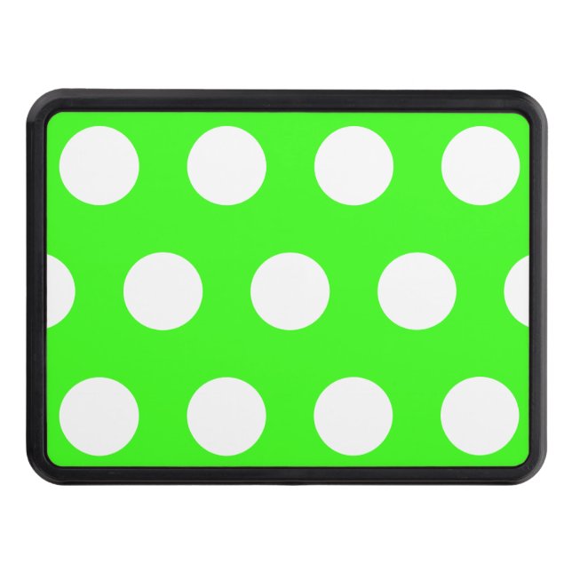 Neon Grönt White Large Polka dots Dragkroksskydd (Framsidan)