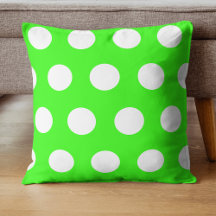 Neon Grönt White Large Polka dots