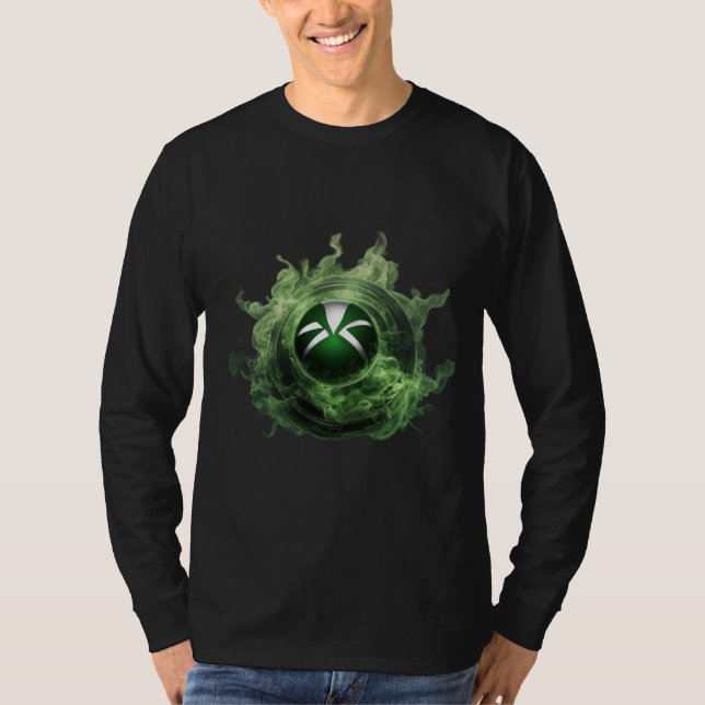 Neon Grönt Xbox Smoke T-Shirt Design (Framsida)