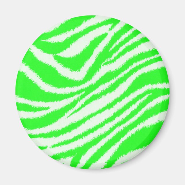 Neon Grönt Zebra mönstrad Magnet (Framsidan)