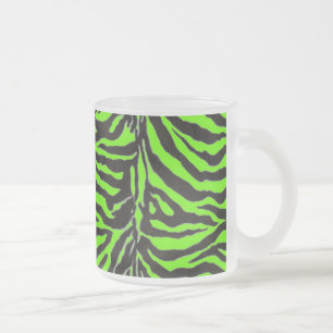 Neon Grönt Zebra Skin Struktur Background Frostad Glasmugg