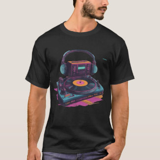 Neon Groove Retro DJ Vibes Kollektion rolig T Shirt