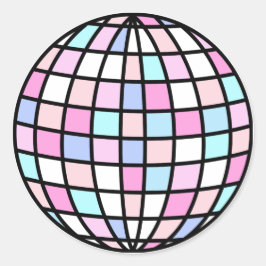 Neon Groovy Disco Birthday Runt Klistermärke