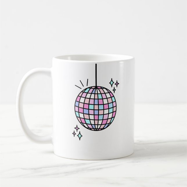 Neon Groovy Disco Boll Kaffemugg (Vänster)