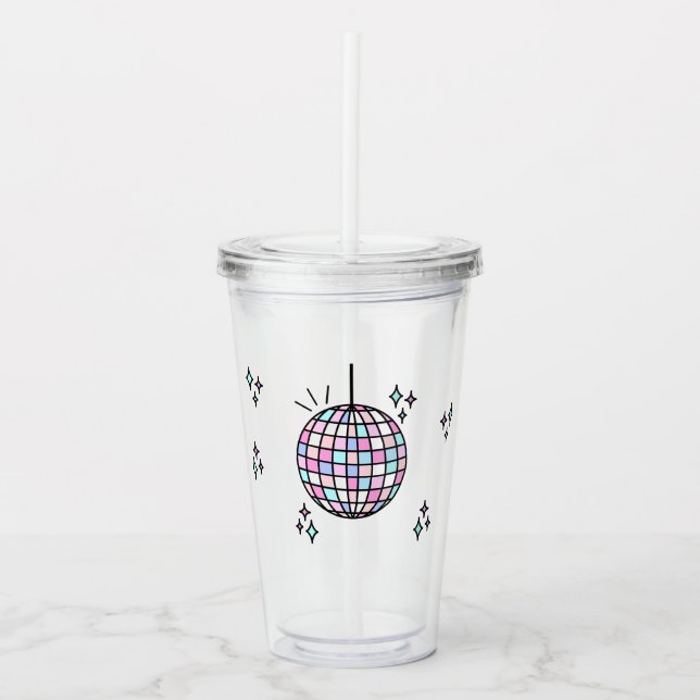 Neon Groovy Disco Boll Take Away Mugg (Framsida)