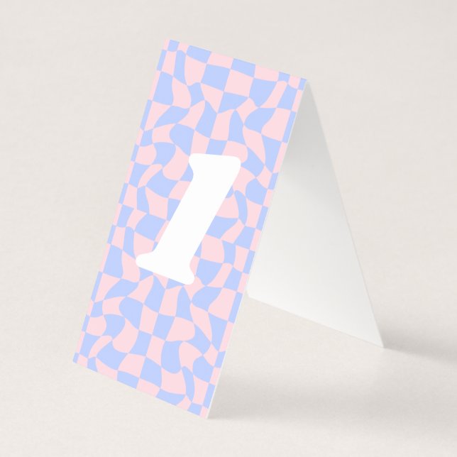 Neon Groovy Disco Bordsnummer Card Kort (Baksida)