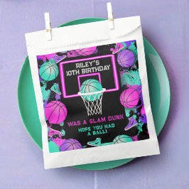 Neon Grunge Paint Splatter Basketball Birthday