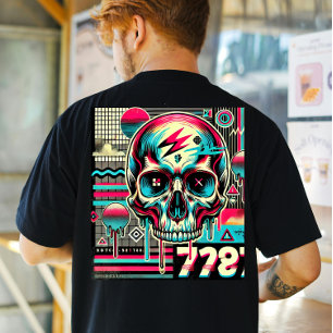 Neon Grunge Skull T Shirt