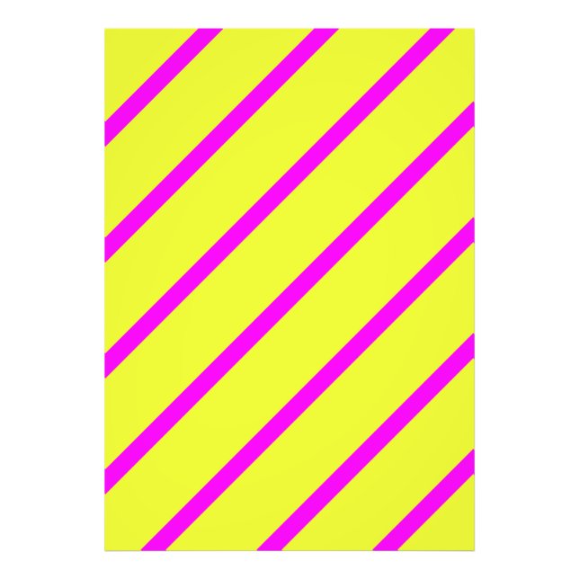Neon gul och livlig rosa ränder fototryck (Framsidan)