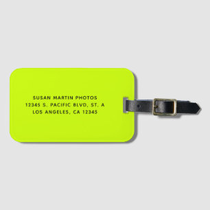 Neon gul och svart modern minimalistisk bagagebricka